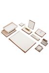 Star Lux Leather Desk Set White 11 Accessories