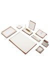 Star Lux Leather Desk Set White 11 Accessories