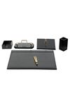 Wooden Flash Desk Set Black 6 Accessories 