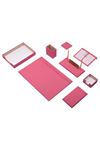 Leather Desk Organizer 10 Accessories Pink