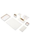 Leather Desk Organizer 10 Accessories White