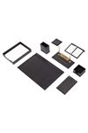 Leather Desk Organizer 10 Accessories Black