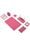 Leather Desk Set 9 Accessories Pink