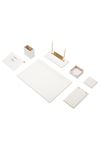 Leather Desk Set 9 Accessories White