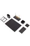 Leather Desk Set 9 Accessories Black