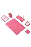 Leather Desk Set 8 Accessories Pink