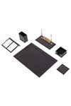 Leather Desk Set 8 Accessories Black