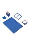 Leather Desk Set 5 Accessories Blue