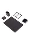 Leather Desk Set 5 Accessories Black