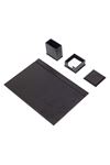 Leather Desk Set 4 Accessories Black