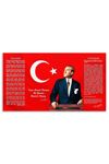 Ataturk Canvas Board With Turkish Flag | Printed Canvas Board | Customized Canvas Board