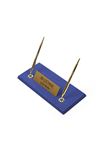 Leather Manager Pen Base Blue| Name Plate | Golden Pen Base | Desk Accessories