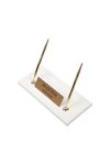 Leather Manager Pen Base White| Name Plate | Golden Pen Base | Desk Accessories