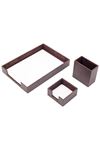 Document Tray With 2 Accessories Brown| Desk Set Accessories | Desktop Accessories | Desk Accessories | Desk Organizers