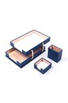 Double Document Tray With 2 Accessories Blue| Desk Set Accessories | Desktop Accessories | Desk Accessories | Desk Organizers