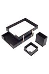 Double Document Tray With 2 Accessories Black| Desk Set Accessories | Desktop Accessories | Desk Accessories | Desk Organizers