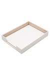 White Leather Document Tray | Leather Document Shelf |Single Document Tray | A4 Document Rack | Leather Document Tray | Office Accessories | Table Accessories | Leather Accessories | Leather Document Tray | Desk Accessories