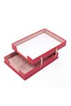 Double Document Tray Red| Leather Document Organizer | Leather Foldable Tray | Leather Organizer | Double Document Shelves