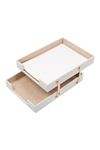 Double Document Tray White| Leather Document Organizer | Leather Foldable Tray | Leather Organizer | Double Document Shelves