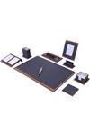 Star Lux Leather Desk Set Gray 10 Accessories