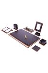 Star Lux Leather Desk Set Brown 10 Accessories