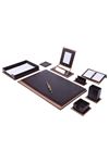 Star Lux Leather Desk Set Brown 11 Accessories