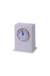 White Leather Desktop Clock | Leather Desk Accessory | Desk Accessories | Desk Clock | Desktop Clock