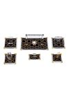 Crsytal Desk Organizer Set ( With Golden Pen Set )