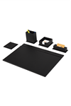 Leather Desk Set 5 Accessories Black