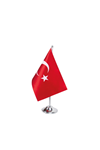 Tekli Masa Bayrağı (Krom Direkli)